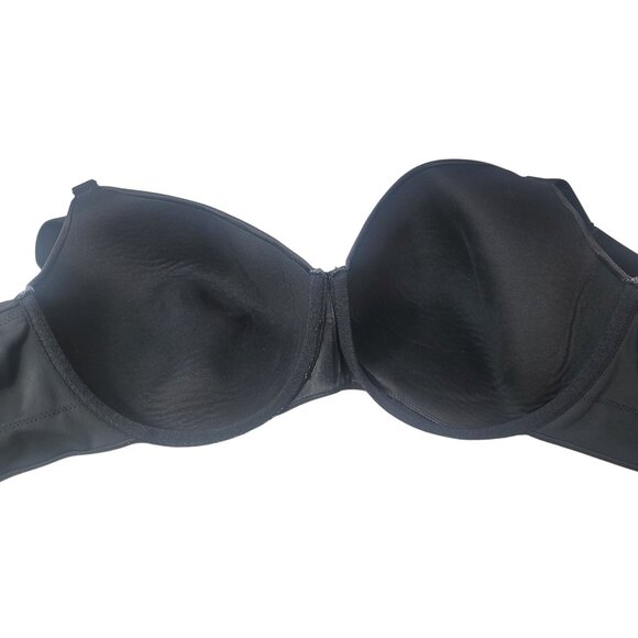 Cacique Underwire Bra Black 42DD Adjustable Lightly Padded Balconette Seamless - Picture 7 of 9